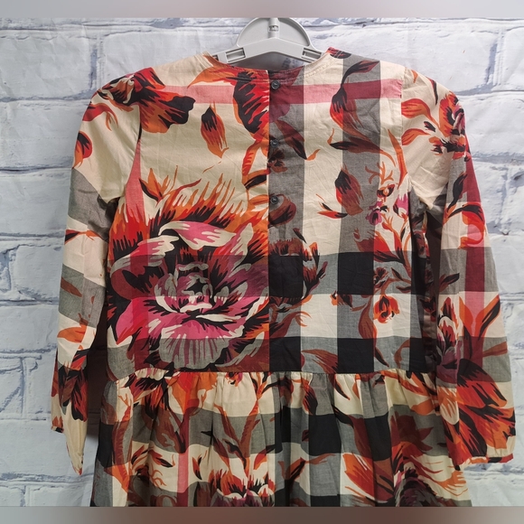 Burberry Children Girls Dress Nova Check Peony Floral 10Y 140CM - Picture 6 of 13